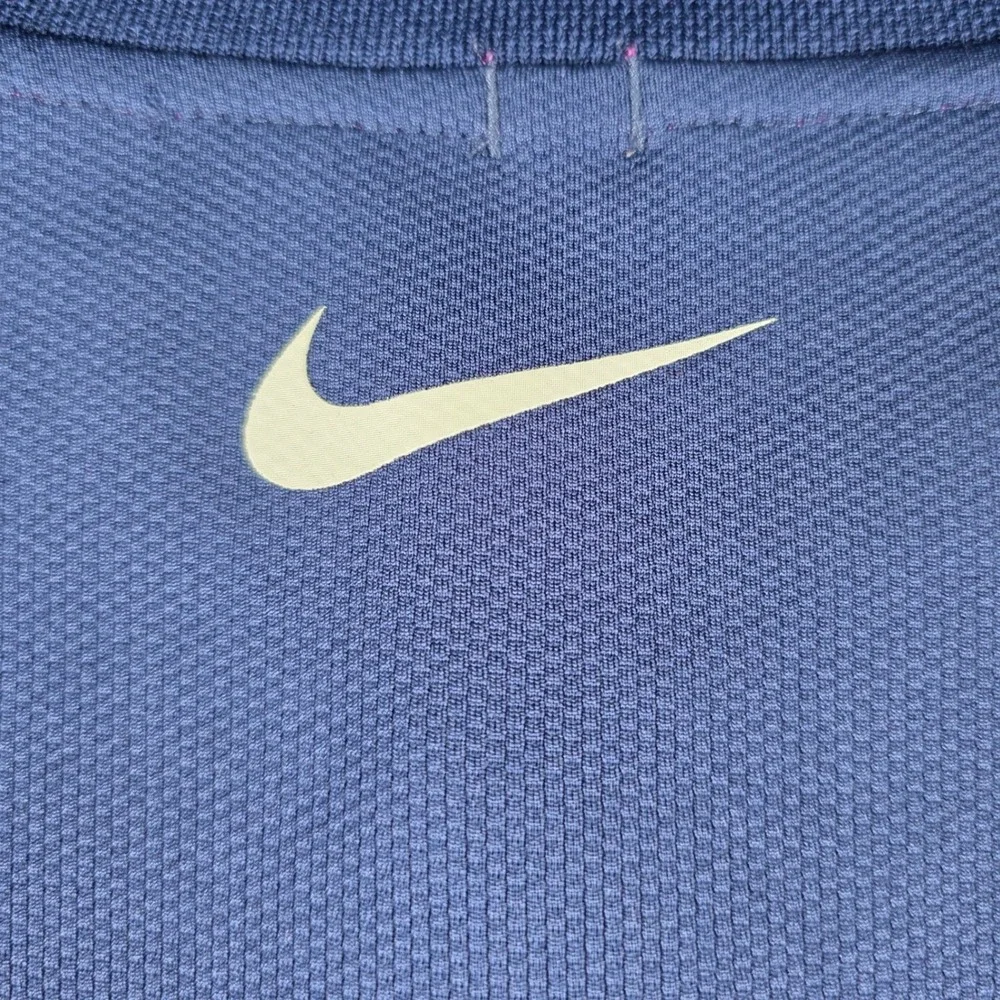 Nike Golf Dri-FIT Short Sleeve Polo Shirt Mens XL Navy Purple Geometric Graphic